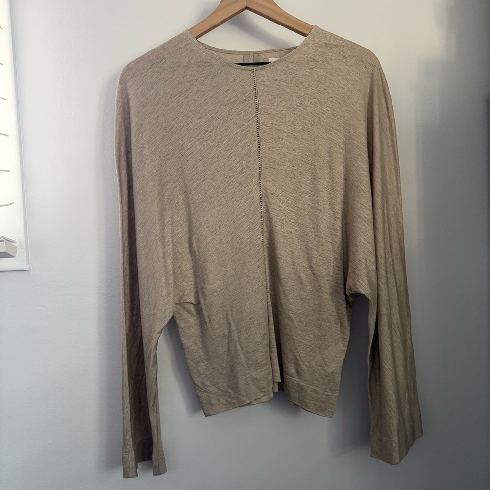 Faithfull the Brand US 12 Ciel Ladder Stitch Dolman Sleeve Linen Top Drapey Sand